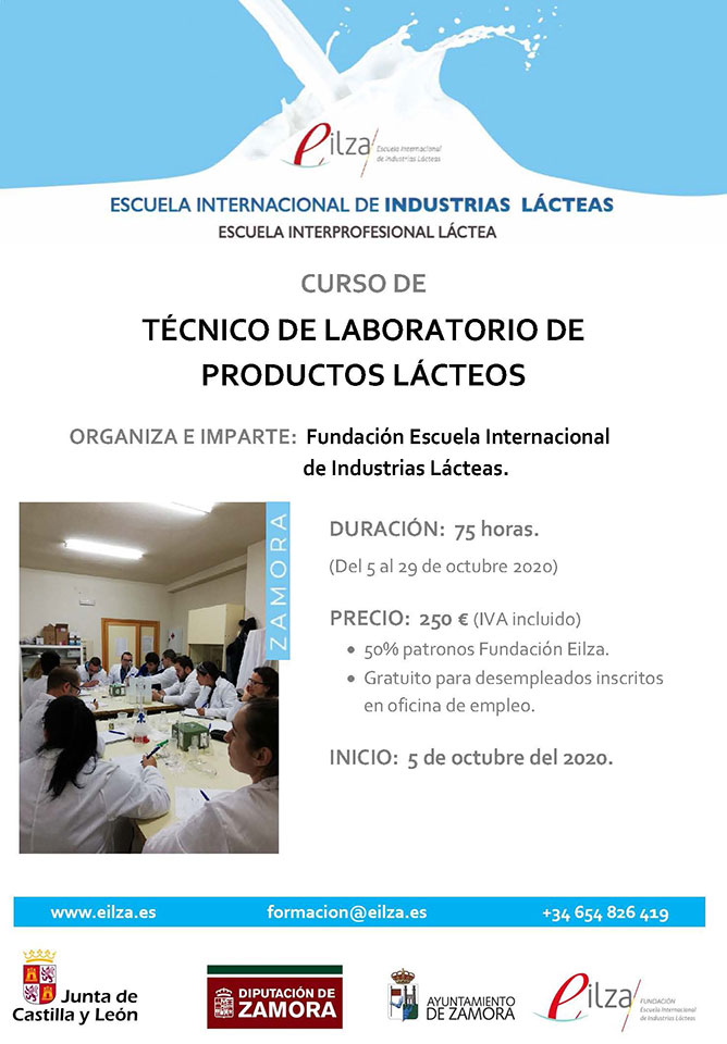 Cartel Curso T&eacute;cnico de Laboratorio de Productos L&aacute;cteos